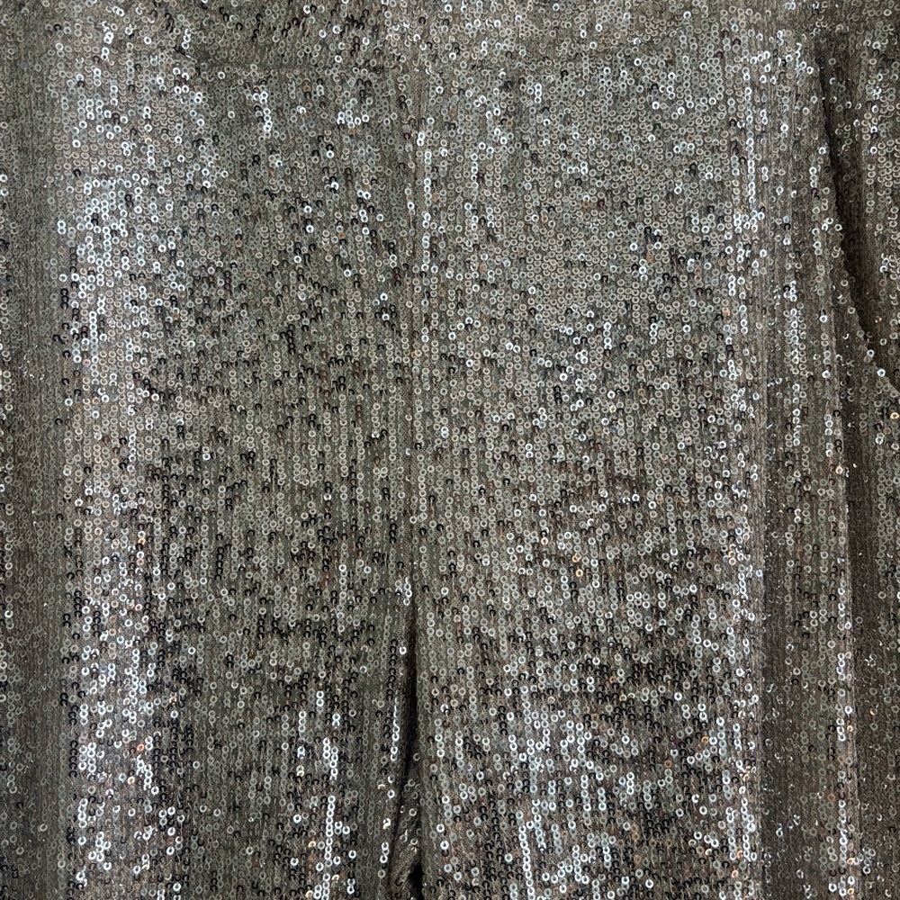 Boston Proper Gold Sequin Wide-Leg Pants, Size Large - Picture 4 of 12